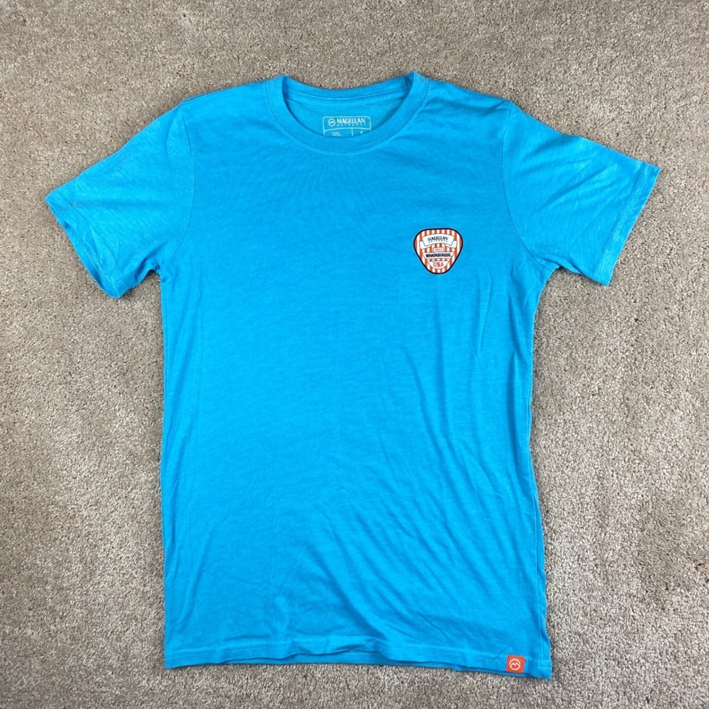 Magellan Outdoors Whataburger 2023 Graphic T-Shirt Mens Small Blue Short‎ Sleeve